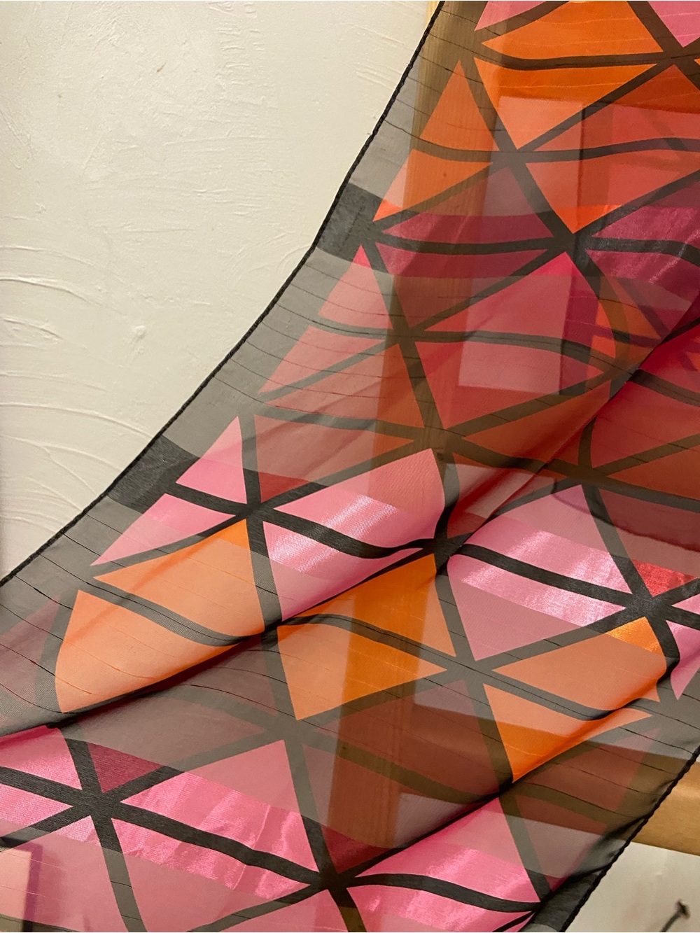 Red Geometric Scarf - Picture 3 of 3